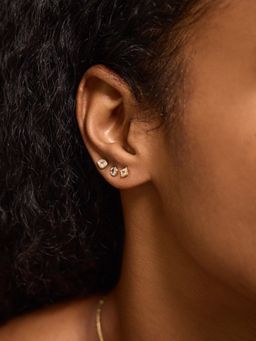 Accessorize London - Women's 14k Gold-Plated Gemstone Studs Earrings (Pack of 3)