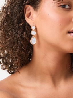 Accessorize London - Women's Mother of Pearl Triple Drop Earrings