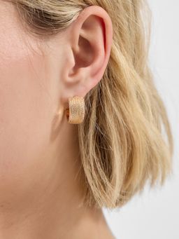 Accessorize London - Women's Mini Texture Huggie Hoop Earrings