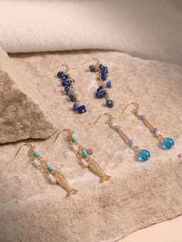 Accessorize London - Women's Delicate Stone Drop Earrings (Pack of 3)