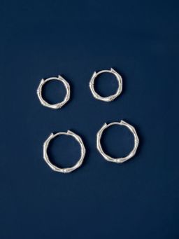 Accessorize London - Women's 2-Pack Bamboo Hoop Earrings (Pack of 2)
