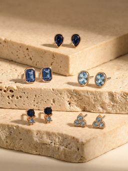 Accessorize London - Women's Gemstone Studs Earrings (Pack of 5)