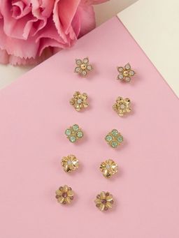 Accessorize London - Women's Flower Studs Earrings (Pack of 5)