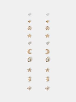 Accessorize London - Women's Celestial Studs Earrings (Pack of 10)