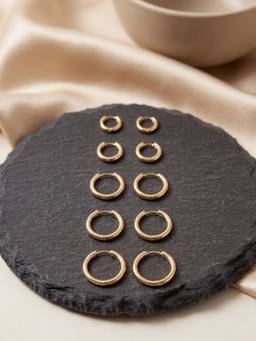 Accessorize London - Women's Mix Huggie Hoop Earrings (Pack of 5)