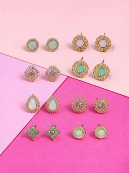 Accessorize London - Women's Vintage Studs Earrings (Pack of 8)