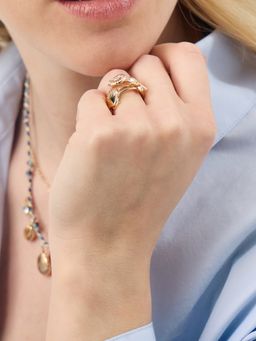 Accessorize London - Women's Ocean Rings (Pack of 3)