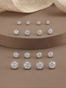 Accessorize London - Women's Stone Studs Earrings (Pack of 8)