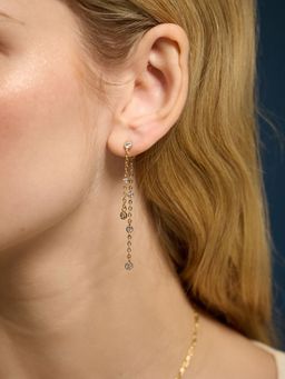 Accessorize London - Women's 14k Gold-Plated Double Diamante Earrings