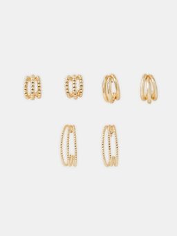 Accessorize London - Women's Triple Layered Hoop Earrings (Pack of 3)