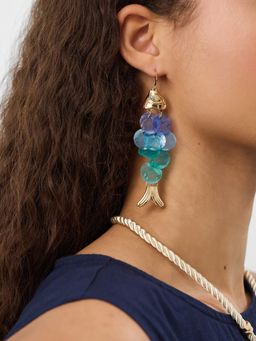 Accessorize London - Women's Ombre Fish Drop Earrings