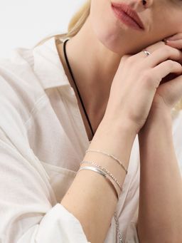 Accessorize London - Women's Delicate Chain Silver Bracelets (Pack Of 3)