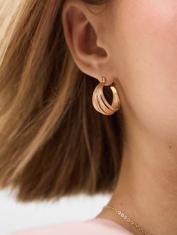 Accessorize London - Women's Multi Strand Hoop Gold Earrings