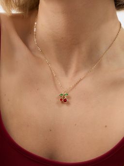 Accessorize London - Women's Gem Cherry Pendant Necklace