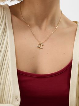 Accessorize London - Women's Diamante Cherry Pendant Necklace