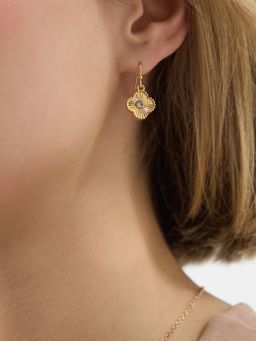 Accessorize London - Women's Diamante Clover Drop Earrings