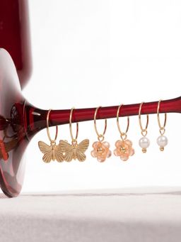 Accessorize London - Women's Charm Hoop Earrings (Pack of 3)