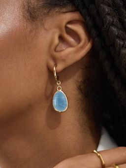 Accessorize London - Women's Gemstone Drop Hoop Earrings