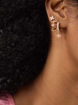 Accessorize London - Women's Flower Stud and Hoop Earrings (Pack of 3)
