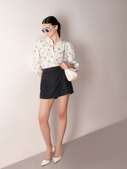 VERO MODA - Women White Cotton Floral Shirt