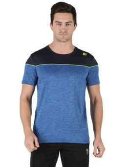Rock.it - Men Blue Round Neck Regular Fit Half Sleeve T-shirt