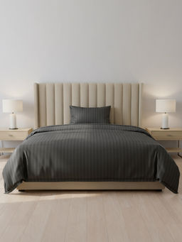 LANE LINEN - Charcoal Galaxy Cotton Bedsheet with 2 Pillow Covers