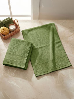 LANE LINEN - Colorado Luxury Cotton Olive Hand Towels (Pack of 2)