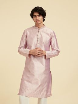 Diwas by Manyavar - Men Purple Art Silk Jacquard Woven Kurta