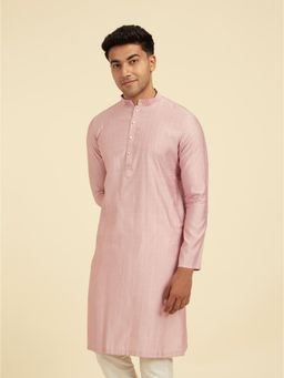 Diwas by Manyavar - Men Pink Viscose Blend Textured Kurta