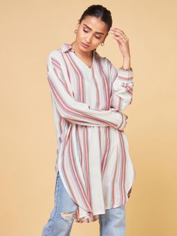SAAKI - Echoes Of Bliss White Long Oversized Shirt