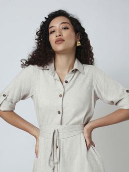 Jaey - Wine Panel Button Detail Mini Dress