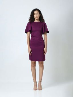 Jaey - Purple Flared Sleeves Dress
