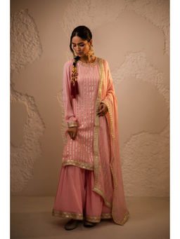 Avaha - Raas Pink Sharara With Kurta And Dupatta