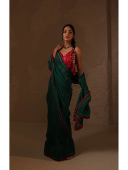 Avaha - Gulaal Green Saree Without Blouse