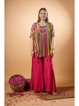 Mamicha - Rangmanch Pink Top With Palazzo