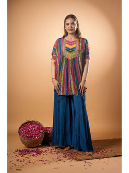 Mamicha - Nooriya Blue Top With Palazzo