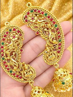 OOMPH - Multi-Color Laxmi Design with Kemp Sear Cuff Earrings