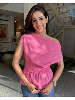 PR Label - Baby Pink Drop Shoulder Top