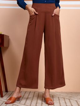 FITHUB - Rust Women Relaxed Pleated Pant