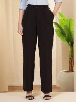 FITHUB - Black Women Formal High Waist Wide Leg Trouser