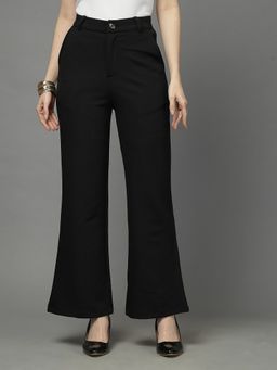 Style Quotient - Women Solid Black Polyester Pant