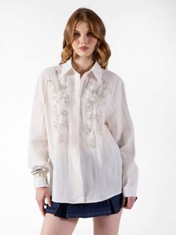 SHOWOFF - Women Edition Embellished Off White Shirt