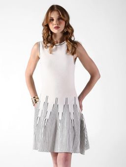 SHOWOFF - Women White Skater Dress