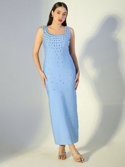 SHOWOFF - Women Embellished Blue Bodycon Dress