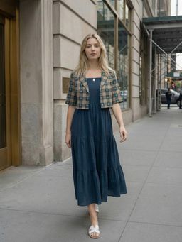 ZUMMER - Teal Flare Dress with Jacket