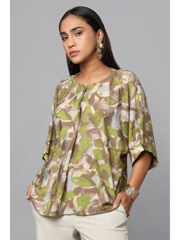 TAMISKA BY NARENDRA KUMAR - Multicolor Earth Echo Printed Top