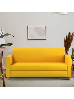 Chumbak - Modern Couch - 3 Seater, Sahara Mustard