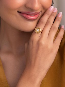 Shaya by CaratLane - Dholak Beat Gold Plated 925 Silver Ring