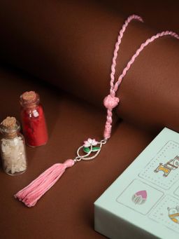 Shaya by CaratLane - Pichwai Lotus 925 Silver Lumba Rakhi