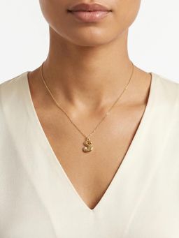 Carlton London - 18Kt Plated Initial S Pendant Necklace